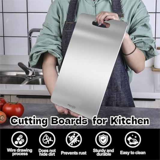 Titanium Cutting Board Set of 3,100% Pure Titanium Cutting Boards for Kitchen, 2025 New Double Sided Food-Grade Chopping Board for Cutting Meat Vegetable Fruit